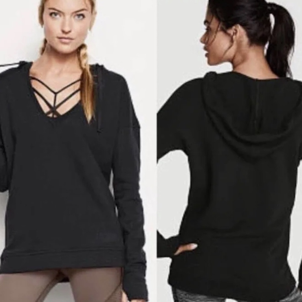 Victoria's Secret V-Neck Black Hoodie